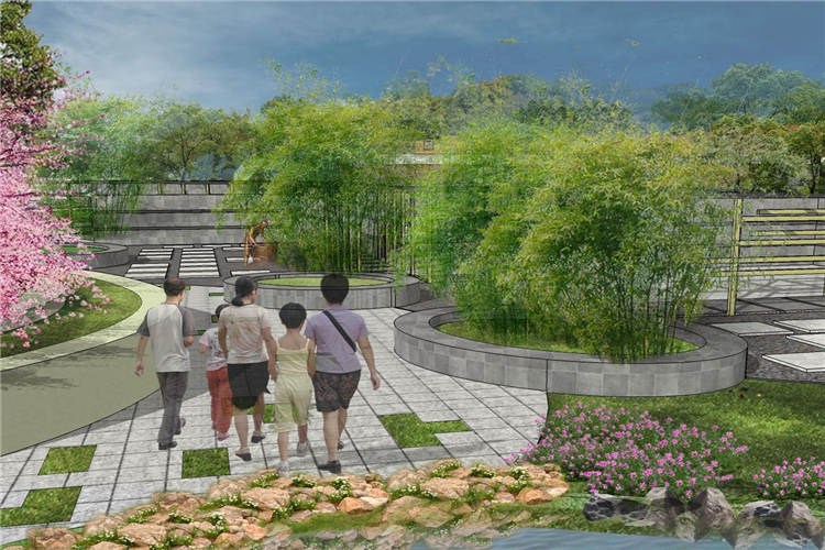 小区园林景观艺术设计中可以利用江苏盱眙地区的湖泊、小溪等自然条件